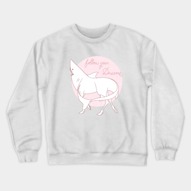 Horse Shark Pink Crewneck Sweatshirt by Naimly